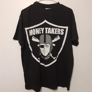 Vintage Los Angeles Raiders Mens L Black Money Takers Heavyweight T-Shirt